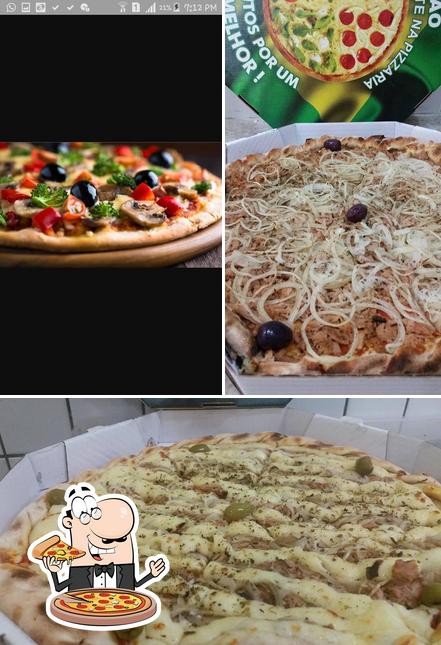 Escolha diferentes variedades de pizza