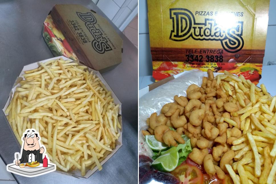 Experimente batatas fritas no Duda's Pizzaria