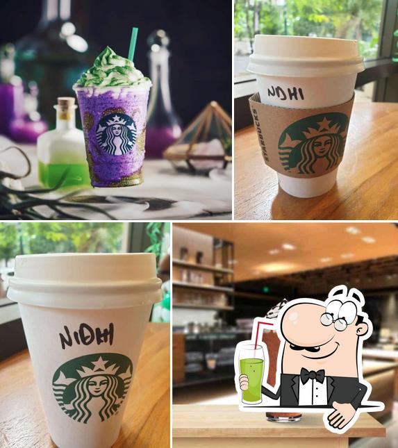 Enjoy a drink at Starbucks Coffee