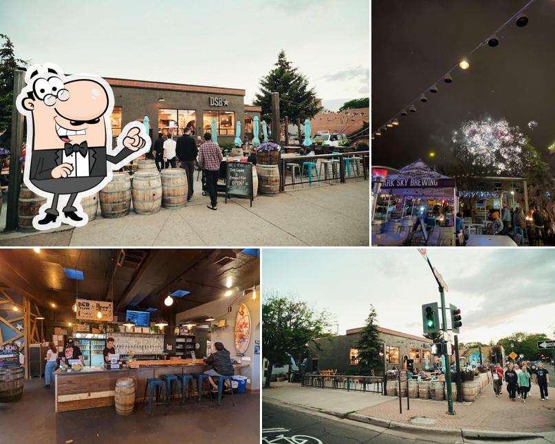 The exterior of Dark Sky Brewing- Beer Garden + Atmosphere Kitchen