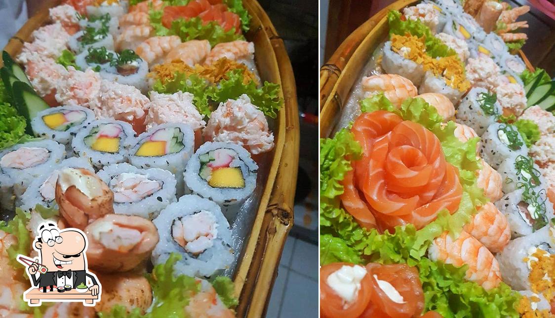 Escolha diferentes opções de sushi