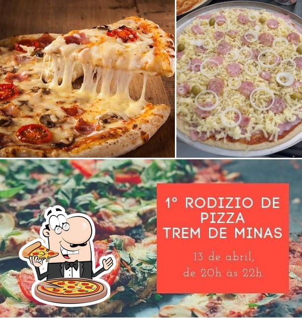 Escolha pizza no Trem de Minas - Bar E Restaurante