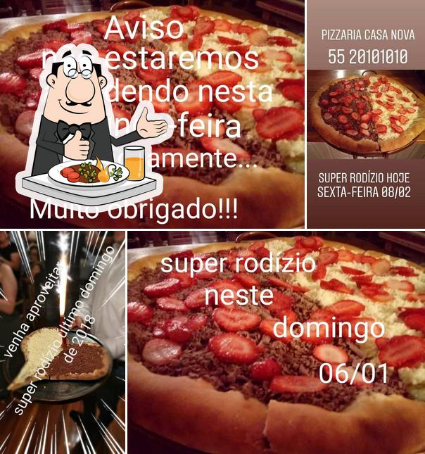 Comida em Pizzaria casa nova