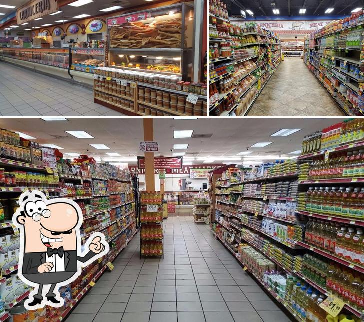 This is the picture depicting interior and food at La Michoacana Meat Market