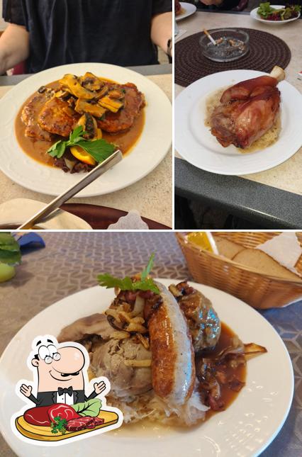 Попробуйте блюда из мяса в "Gasthaus Gliggermühle"