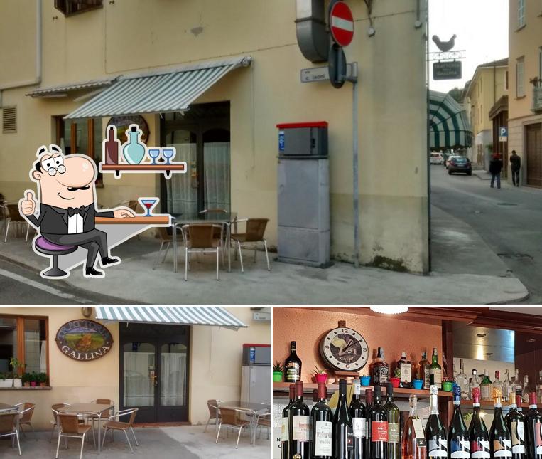 La immagine di interni e alcol da Trattoria della Gallina di Ravanetti Annarita