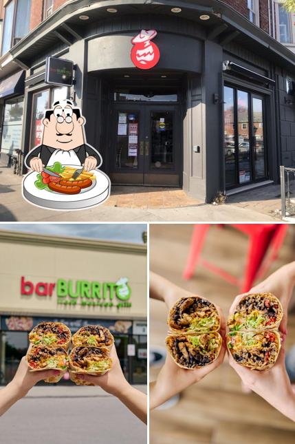 Снимок, на котором видны еда и внешнее оформление в barBURRITO