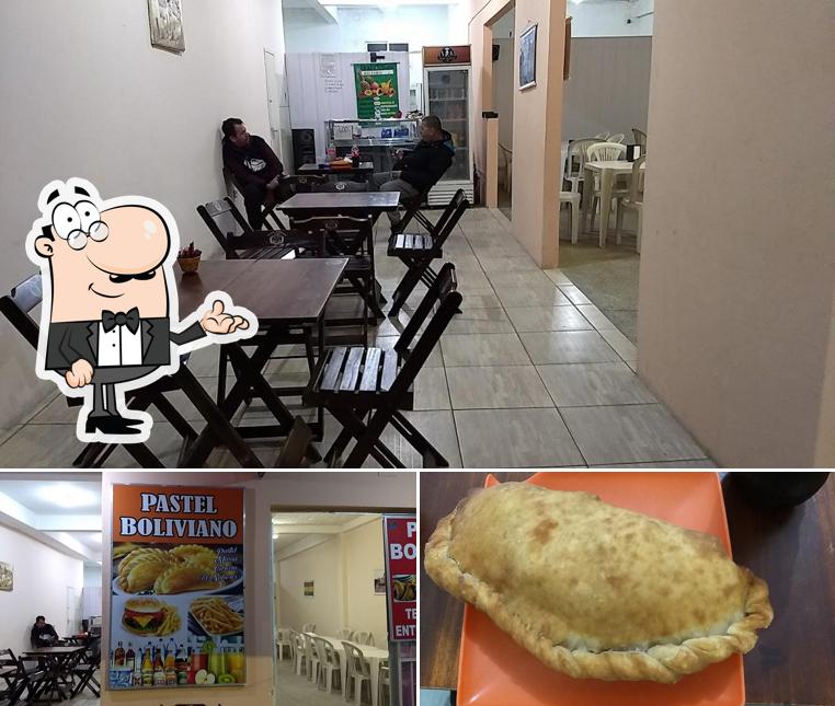 Esta é a foto mostrando interior e comida no Pastel Boliviano