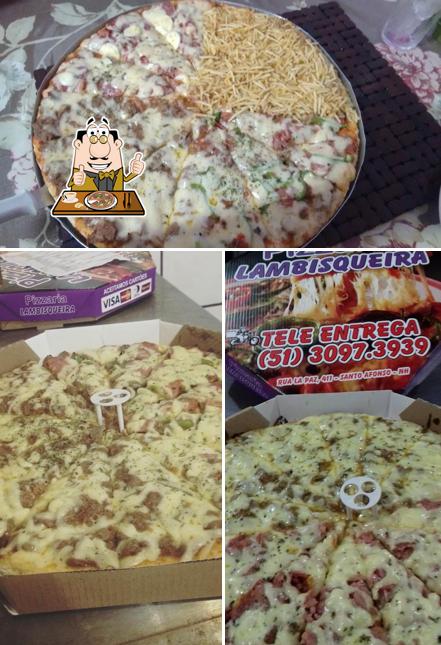 Experimente pizza no Lambisqueira Pizzaria