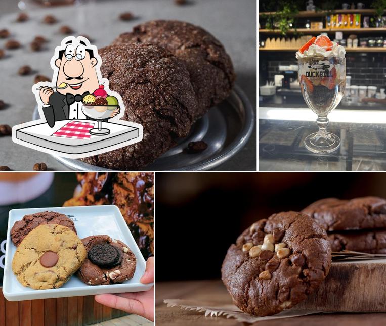 Duckbill Cookies & Coffee provê uma seleção de pratos doces