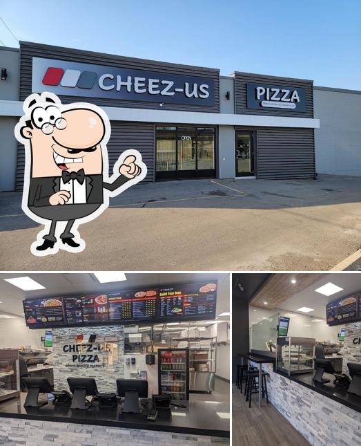 Vérifiez la photo affichant la intérieur et extérieur concernant Cheez-Us Pizza