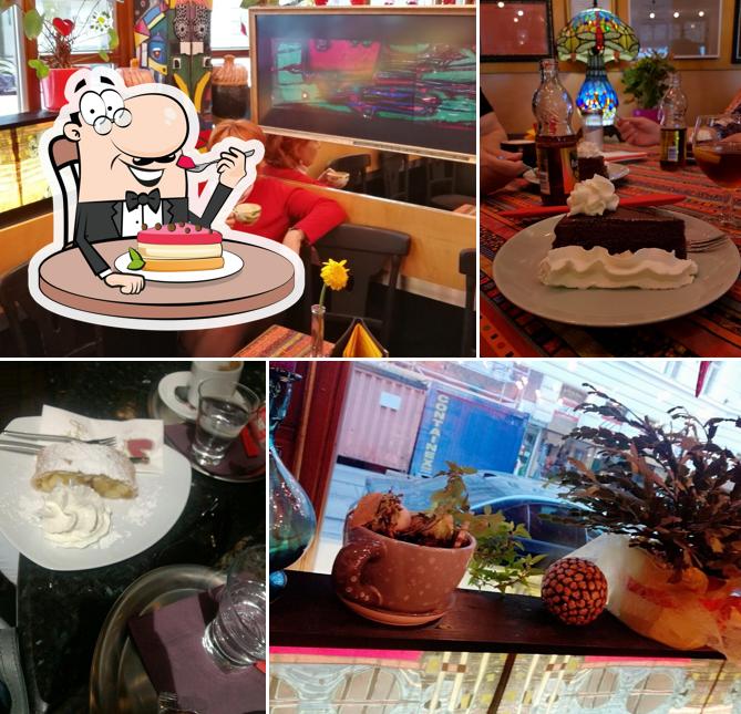 Art Cafe Hundertwasser House serves a variety of sweet dishes
