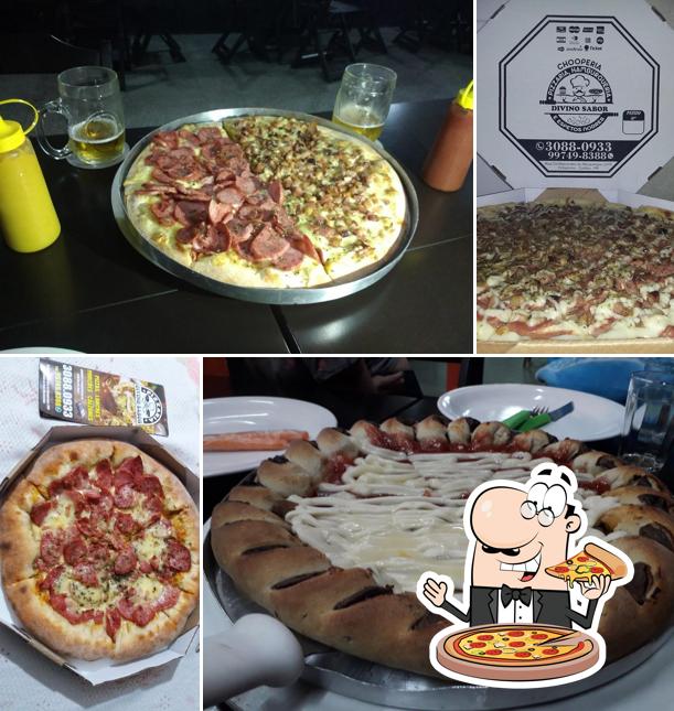 Escolha pizza no Divino Sabor Pizzaria