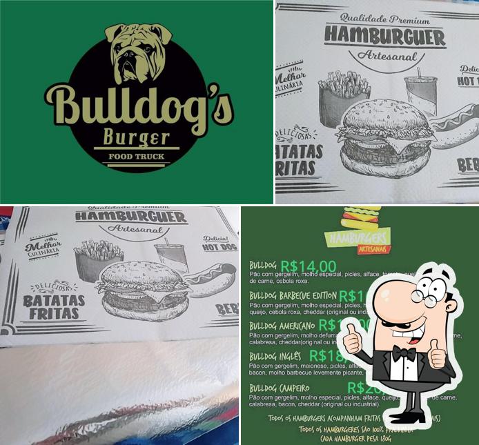 Look at the image of Bulldogs burger