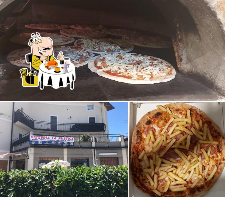 La immagine della cibo e esterno di Pizzeria La Rustica