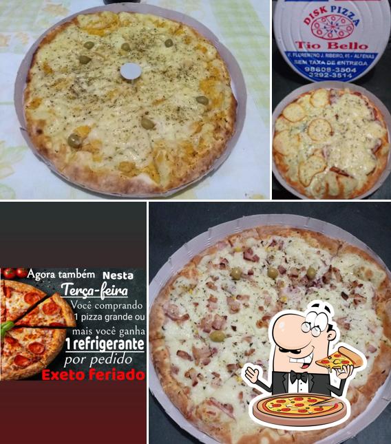 Consiga pizza no Pizzaria Tio Bello