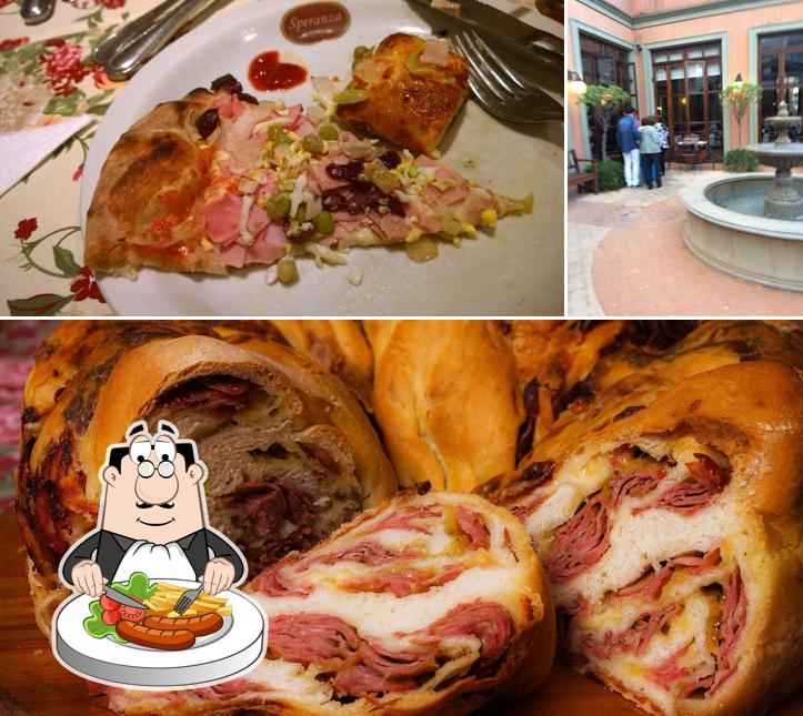 Confira a foto ilustrando comida e exterior a Speranza Moema