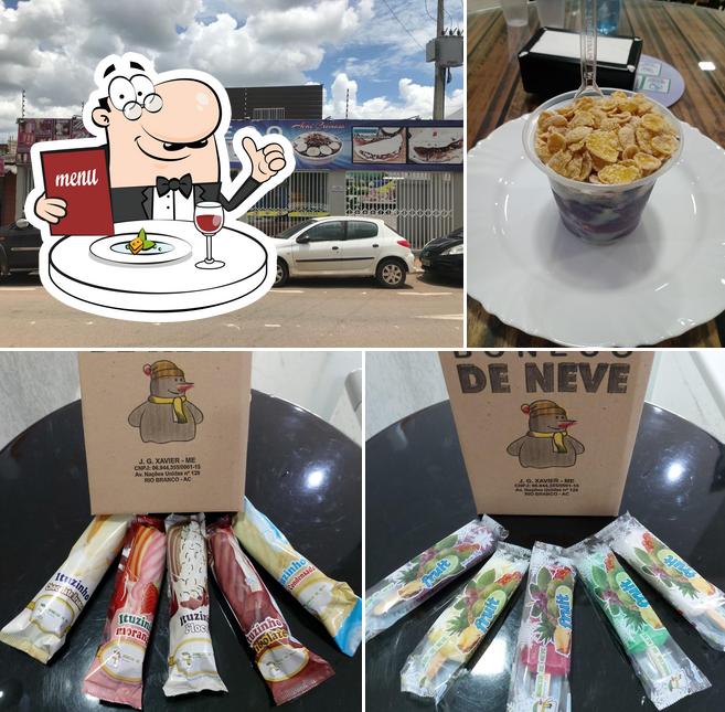 Comida em Sorveteria Boneco de neve