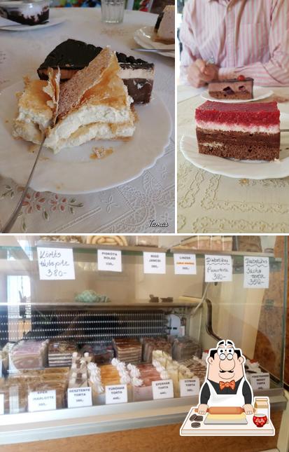 Szökő Cukrászda offers a selection of desserts