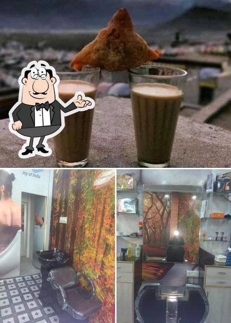 The picture of Girdhary Tea Shop Rengus’s interior and beverage