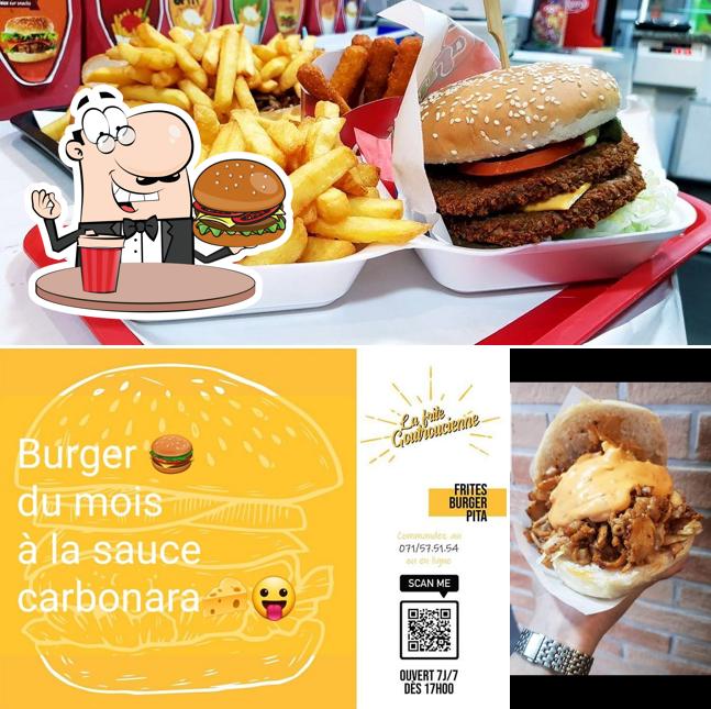 Order a burger at La Frite Goutroucienne