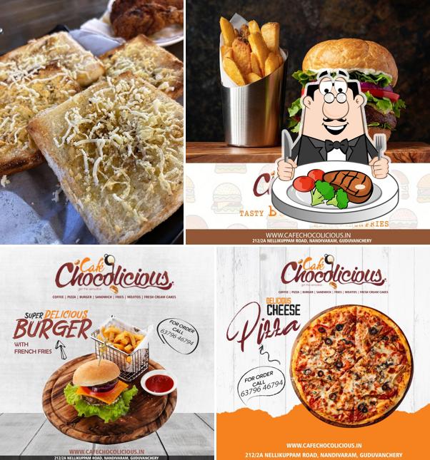 Order meat meals at Chocolicious Cafe