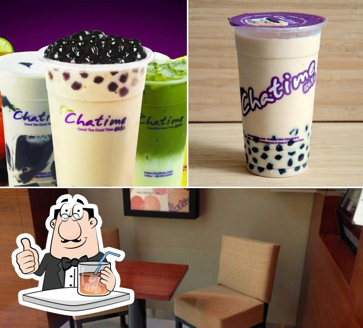 This is the image displaying drink and interior at Chatime - Al Falah Branch