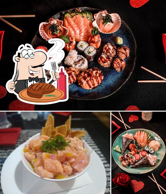 Peça pratos de carne no Sushihousepiri