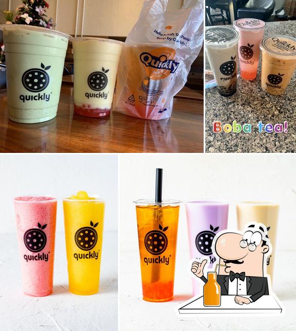 Enjoy a beverage at Quickly Boba Cafe