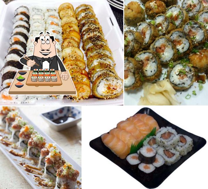 Prove diversas opções de sushi