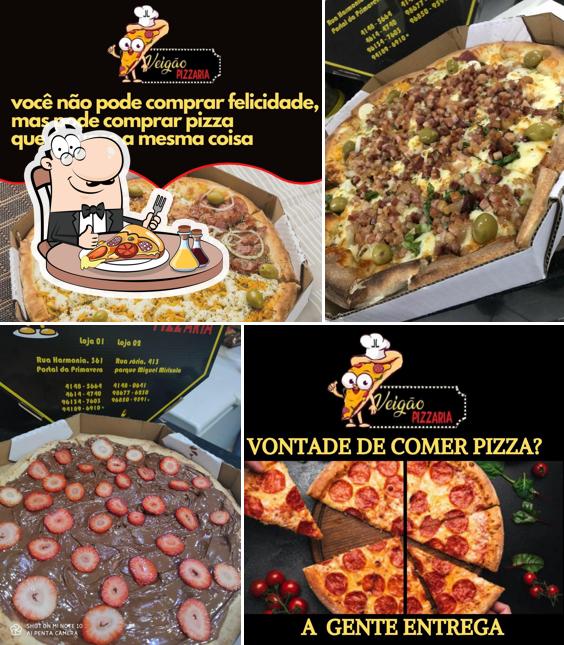 Experimente pizza no Pizzaria Veigão