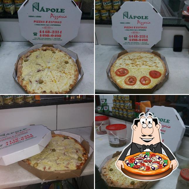 Escolha pizza no Pizzaria Nápole