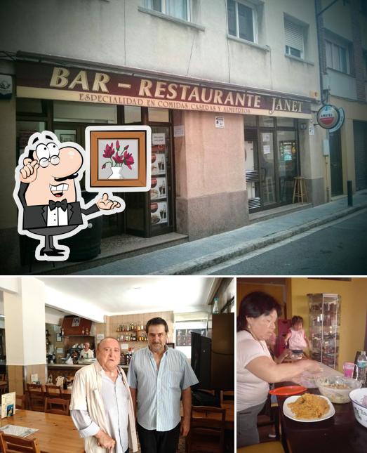Observa las fotos que muestran interior y comedor en Bar-Restaurante JANET