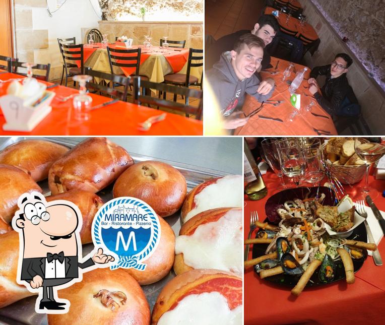 Tra le varie cose da Miramare restaurant Bar Pizzeria Carini si possono trovare la interni e cibo