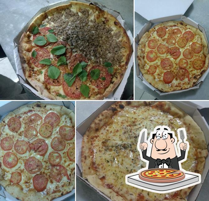 Escolha pizza no Pizzaria Satélite