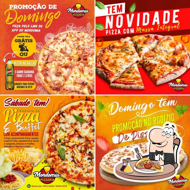 Escolha pizza no Mordomia Pizzaria