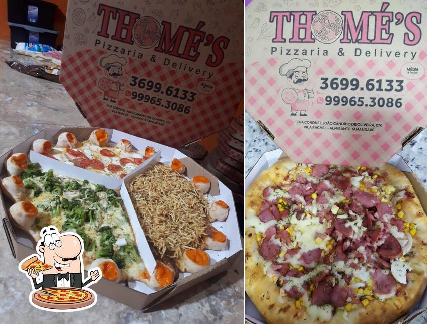 Escolha pizza no Thomé's Pizzaria & Delivery
