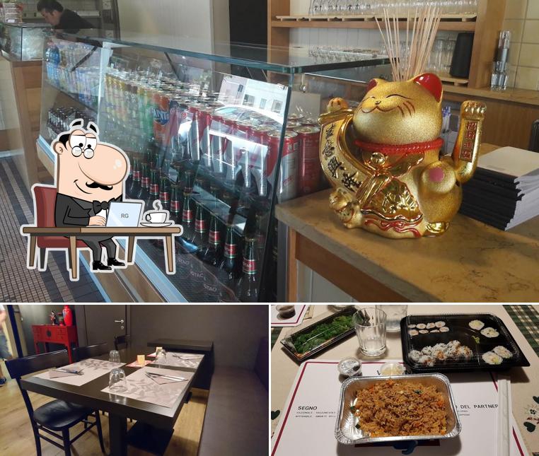 La immagine di interni e cibo da ji xiang Rosticceria Cinese E Sushi