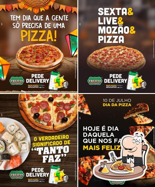 Escolha pizza no Pizzaria Freitas