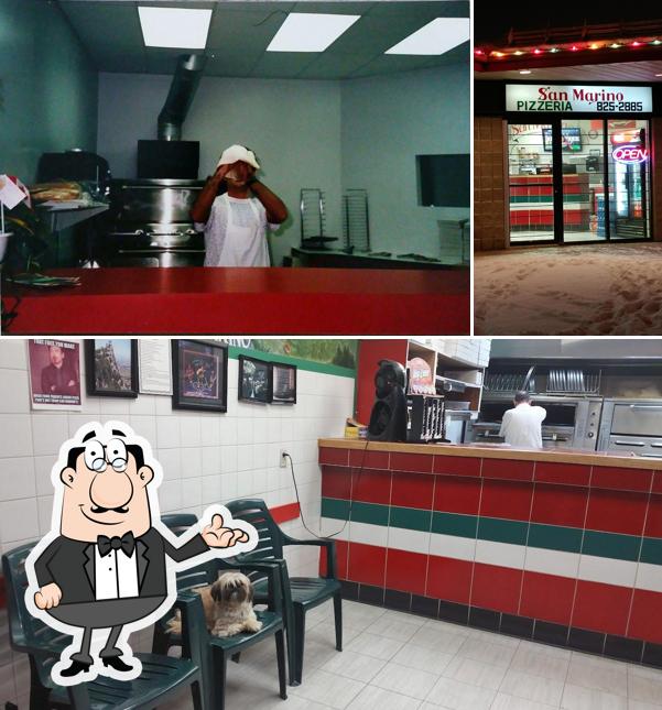 This is the photo displaying interior and exterior at San Marino Pizza