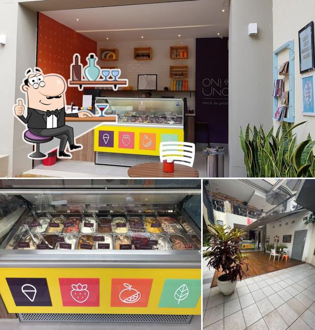 Veja imagens do interior do Oni-Uno ateliê de gelato