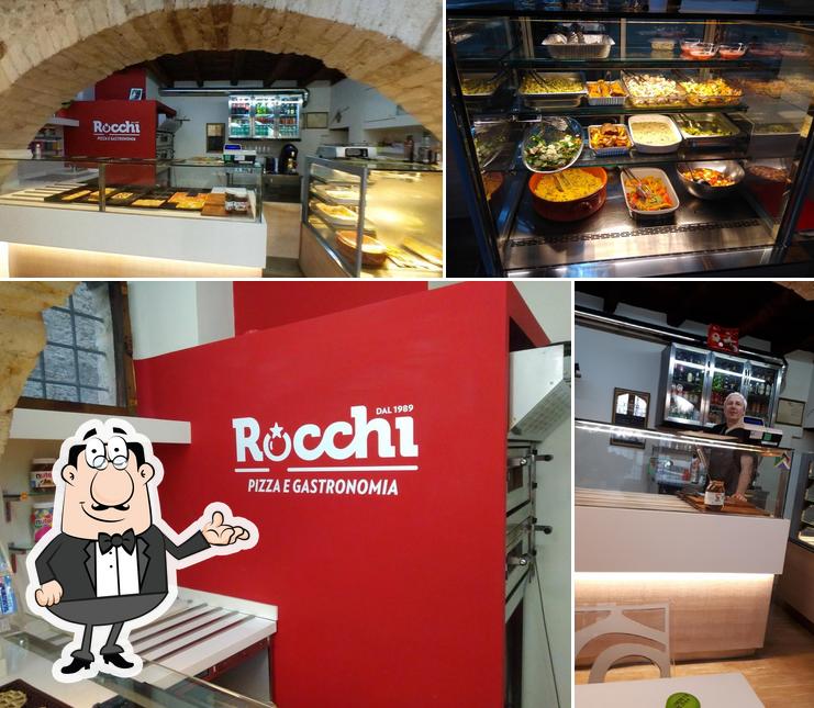 Questa è la foto che mostra la interni e cibo di Rocchi Pizza e Gastronomia