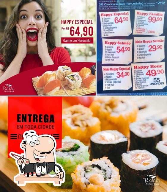 Escolha diferentes opções de sushi