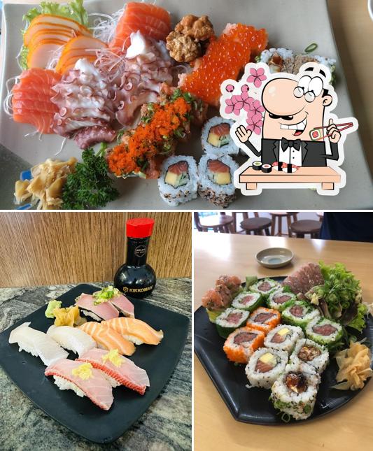 Escolha diferentes opções de sushi