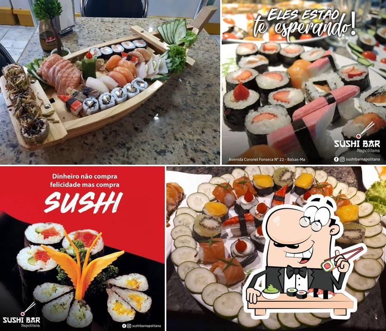 Peça diferentes opções de sushi