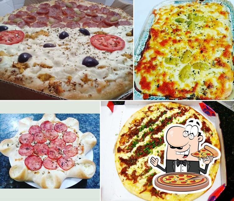 Escolha diferentes variedades de pizza