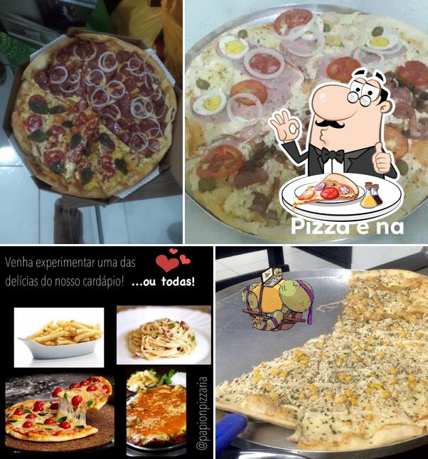 Escolha pizza no Papion Pizzaria