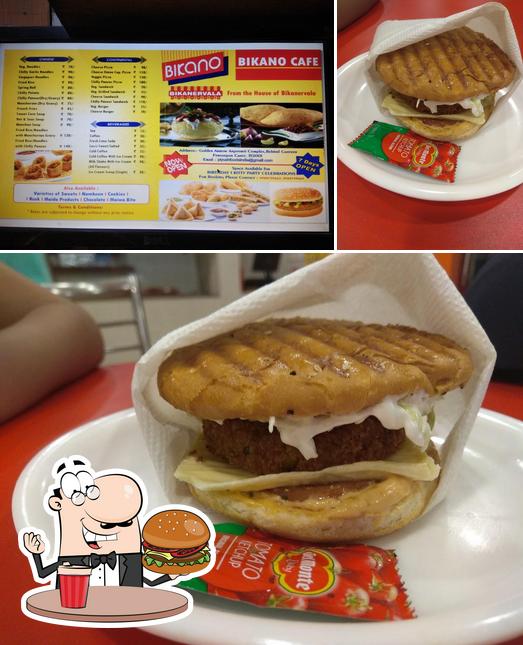 Order a burger at Bikano Cafe