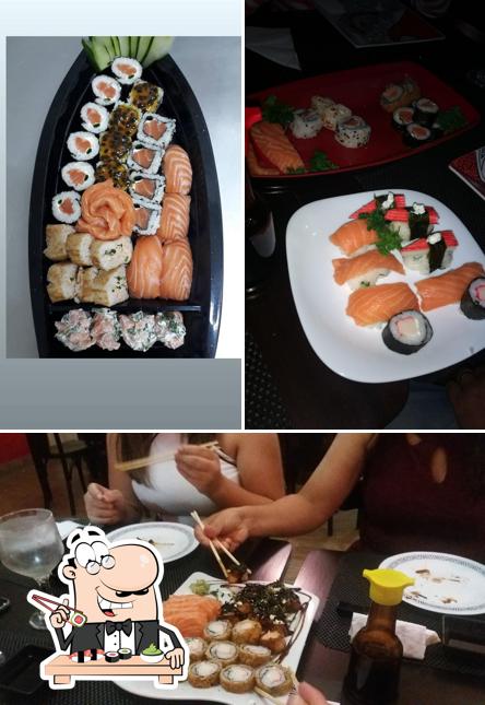 Escolha diferentes opções de sushi