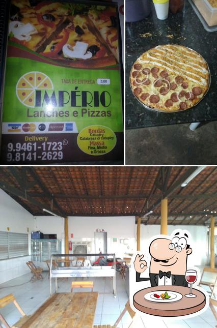 Entre diferentes coisas, comida e interior podem ser encontrados no IMPERIO PIZZARIA